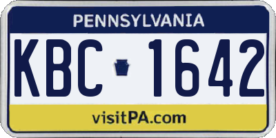 PA license plate KBC1642