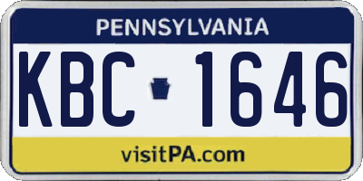 PA license plate KBC1646