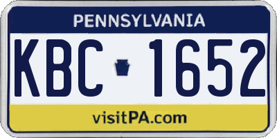 PA license plate KBC1652