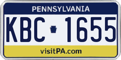 PA license plate KBC1655