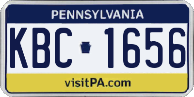 PA license plate KBC1656