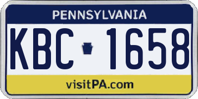 PA license plate KBC1658