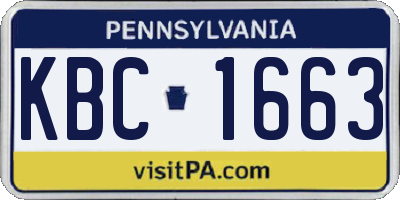 PA license plate KBC1663