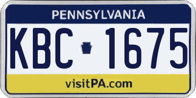 PA license plate KBC1675