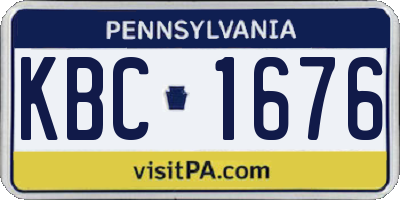 PA license plate KBC1676
