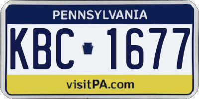 PA license plate KBC1677