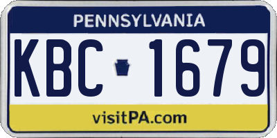 PA license plate KBC1679