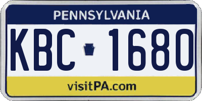 PA license plate KBC1680