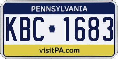 PA license plate KBC1683
