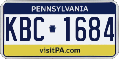 PA license plate KBC1684