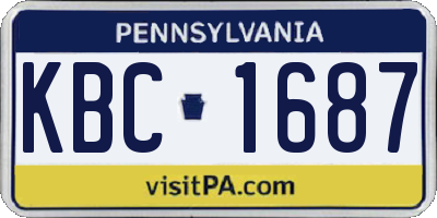 PA license plate KBC1687