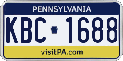 PA license plate KBC1688