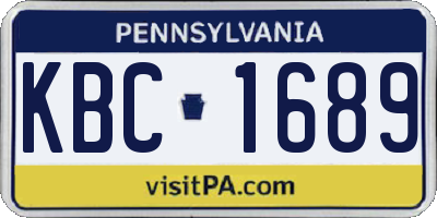 PA license plate KBC1689