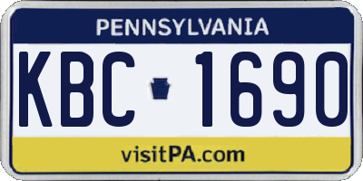 PA license plate KBC1690