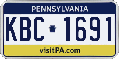 PA license plate KBC1691
