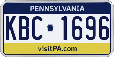PA license plate KBC1696