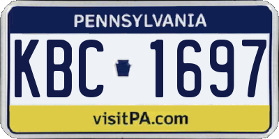 PA license plate KBC1697