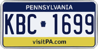 PA license plate KBC1699