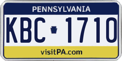 PA license plate KBC1710