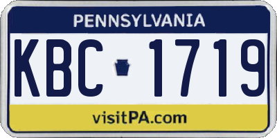 PA license plate KBC1719