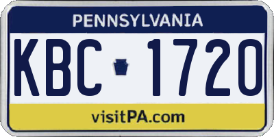 PA license plate KBC1720
