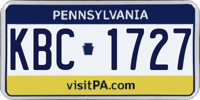 PA license plate KBC1727