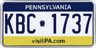 PA license plate KBC1737