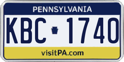 PA license plate KBC1740