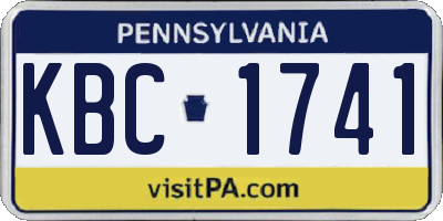 PA license plate KBC1741