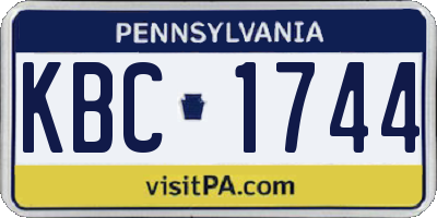 PA license plate KBC1744