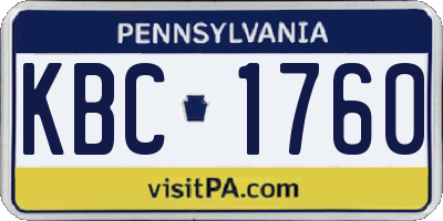 PA license plate KBC1760