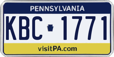 PA license plate KBC1771