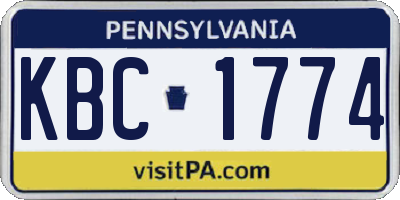 PA license plate KBC1774