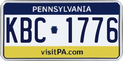 PA license plate KBC1776