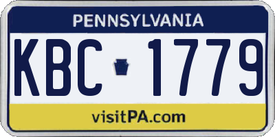 PA license plate KBC1779