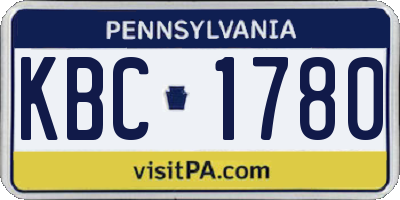 PA license plate KBC1780