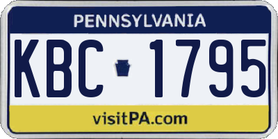 PA license plate KBC1795