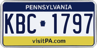 PA license plate KBC1797