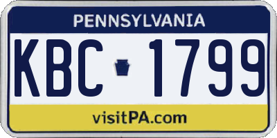 PA license plate KBC1799
