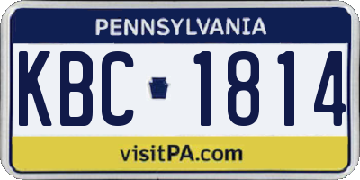 PA license plate KBC1814