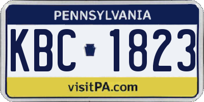 PA license plate KBC1823