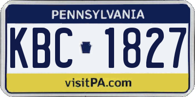PA license plate KBC1827