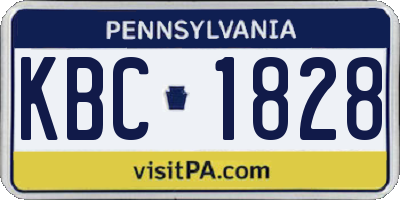 PA license plate KBC1828