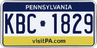 PA license plate KBC1829