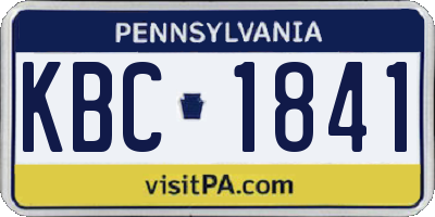 PA license plate KBC1841