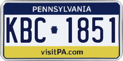 PA license plate KBC1851