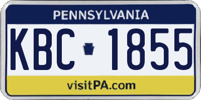 PA license plate KBC1855