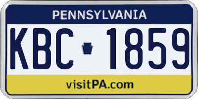 PA license plate KBC1859