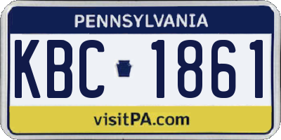 PA license plate KBC1861