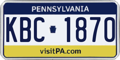 PA license plate KBC1870